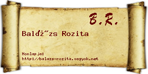 Balázs Rozita névjegykártya